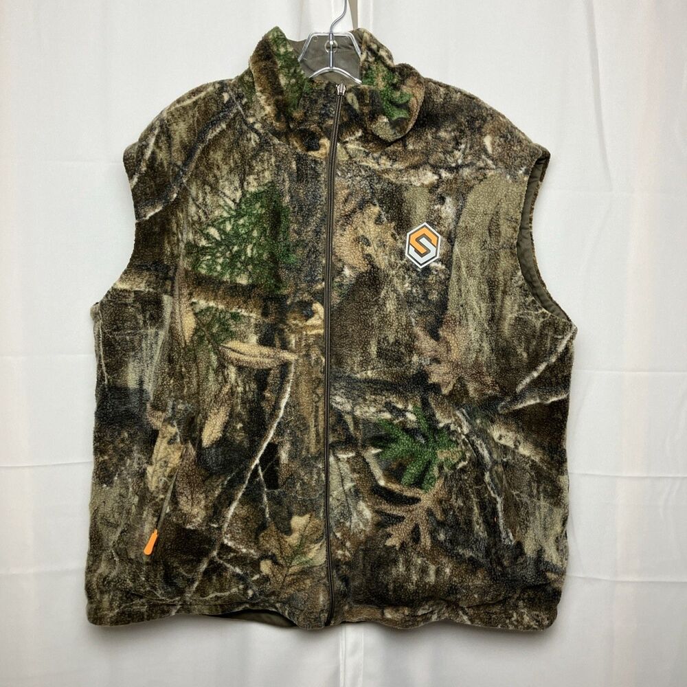 Scent Lok Hunting Vest XL Reversible Fleece Zip Up Camo Tactical